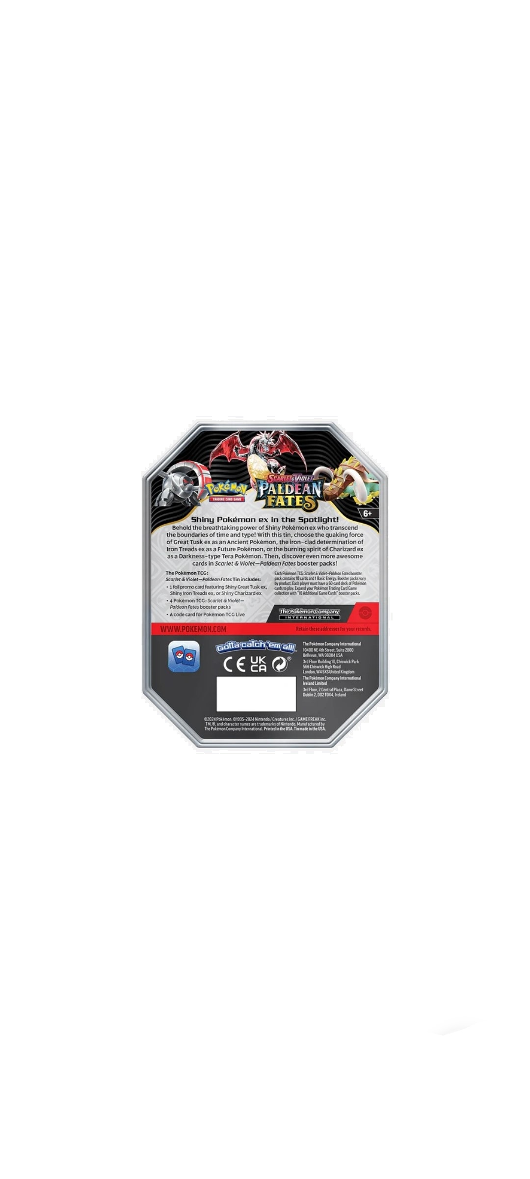 Pokemon TCG - Scarlet & Violet - Paldean Fates Tin - 2024