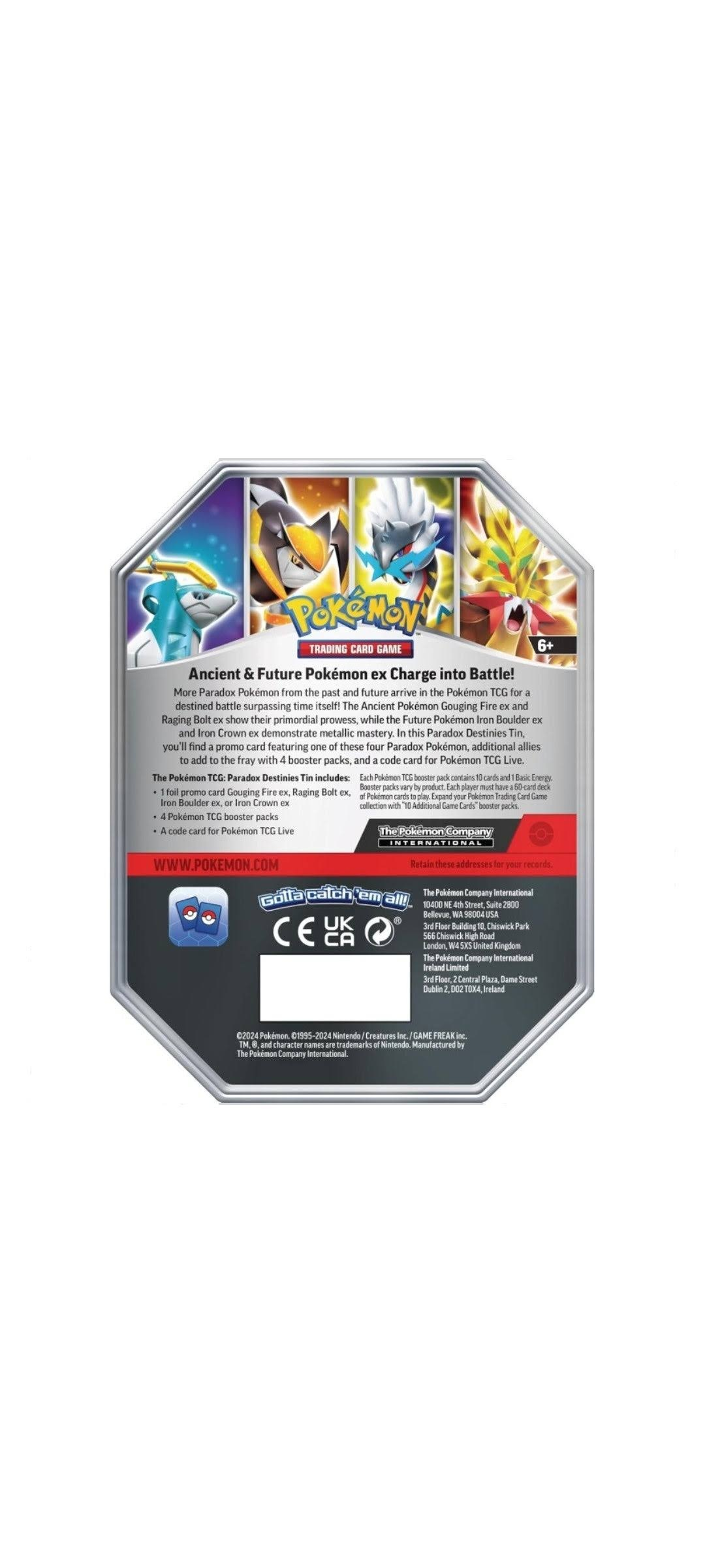 Pokemon TCG - Scarlet & Violet - Paradox Destinies Tin - 2024