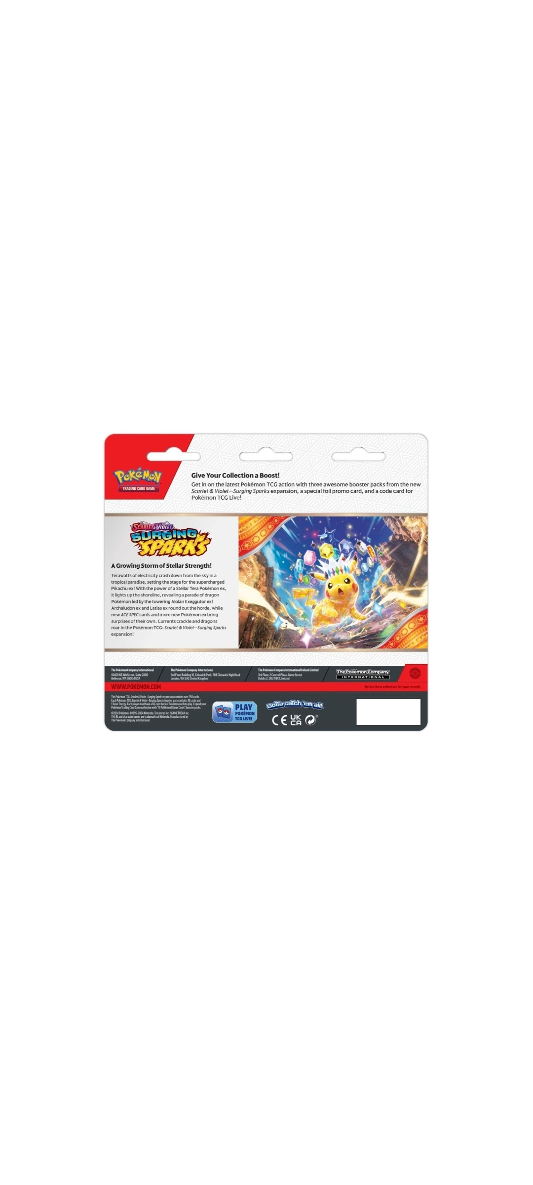 Pokemon TCG - Scarlet & Violet - Surging Sparks - Three Pack Blister - Englisch 2024 - 2