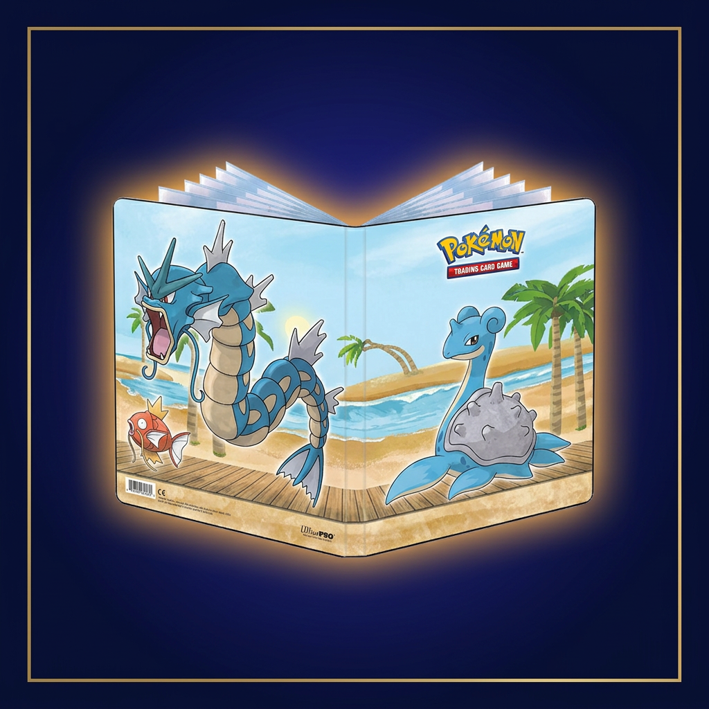 Ultra Pro Seaside 9-Pocket Portfolio – Lapras, Garados und Karpador im Cardini-Stil