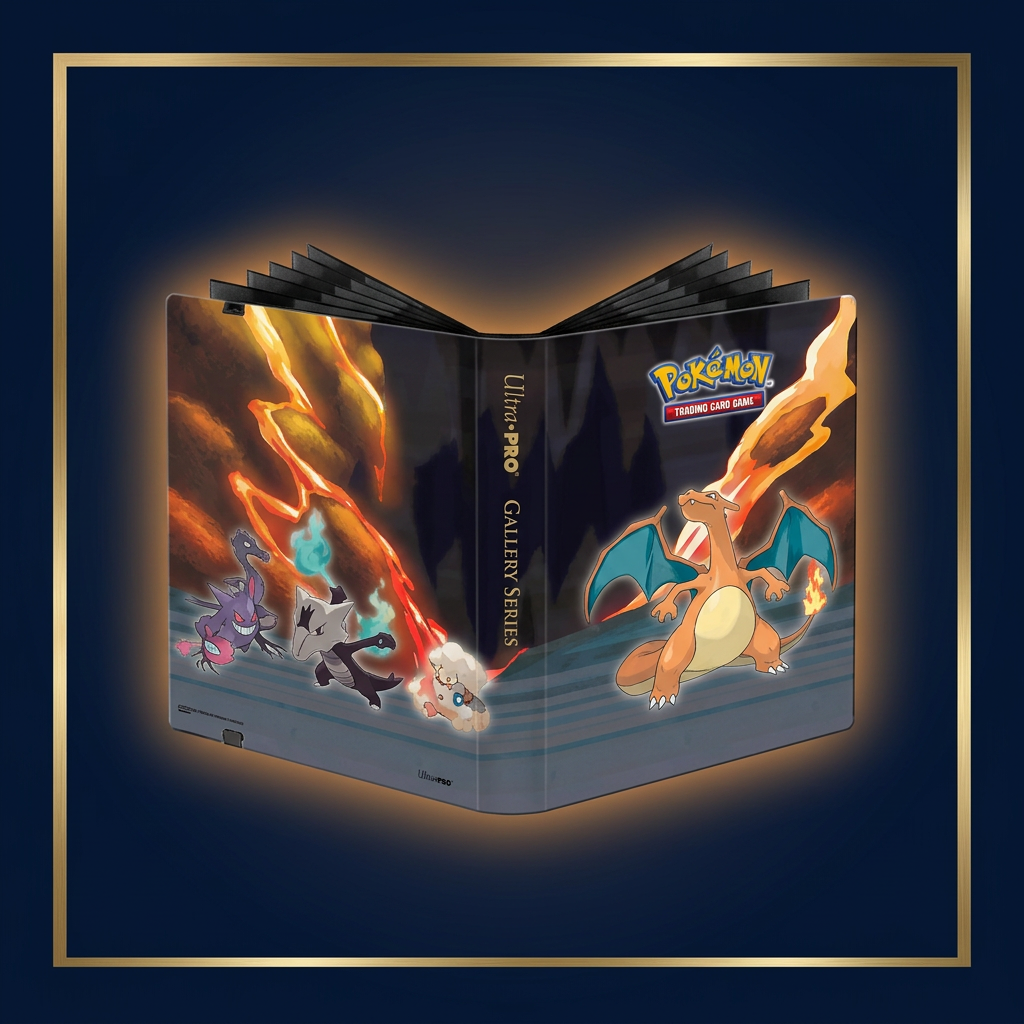 Ultra Pro Scorching Summit 9-Pocket PRO-Binder mit Glurak – Coveransicht im Cardini-Stil