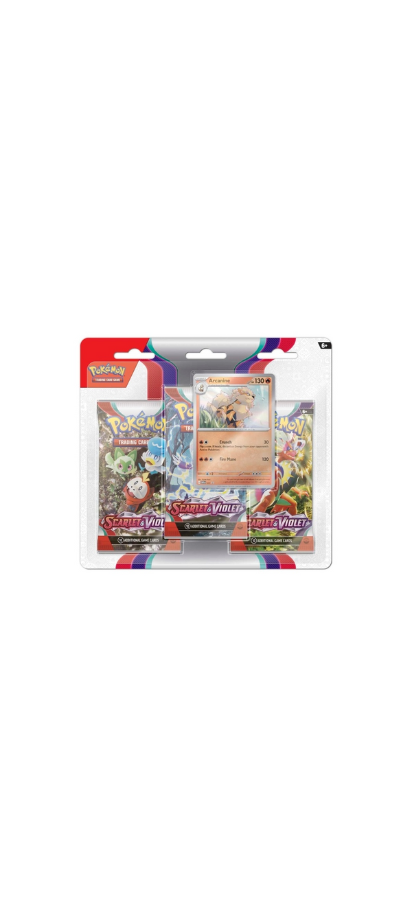Pokemon TCG - Scarlet & Violet - Base Set - 3 Pack Blister - Arcanine 2023