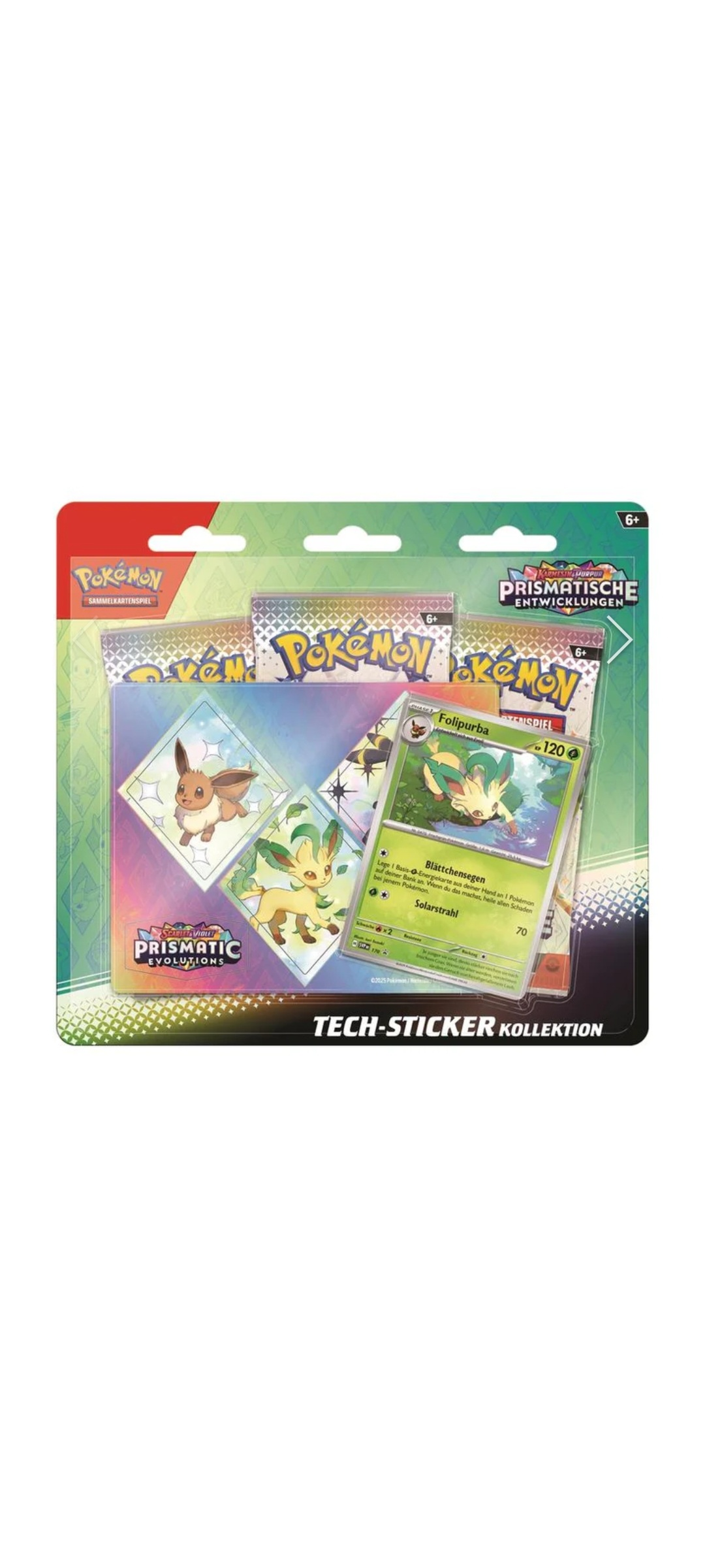 Pokemon TCG - Karmesin & Purpur - Prismatische Entwicklungen - Tech Sticker Kollektion - 3 Pack Blister (Deu) 2025 - 2