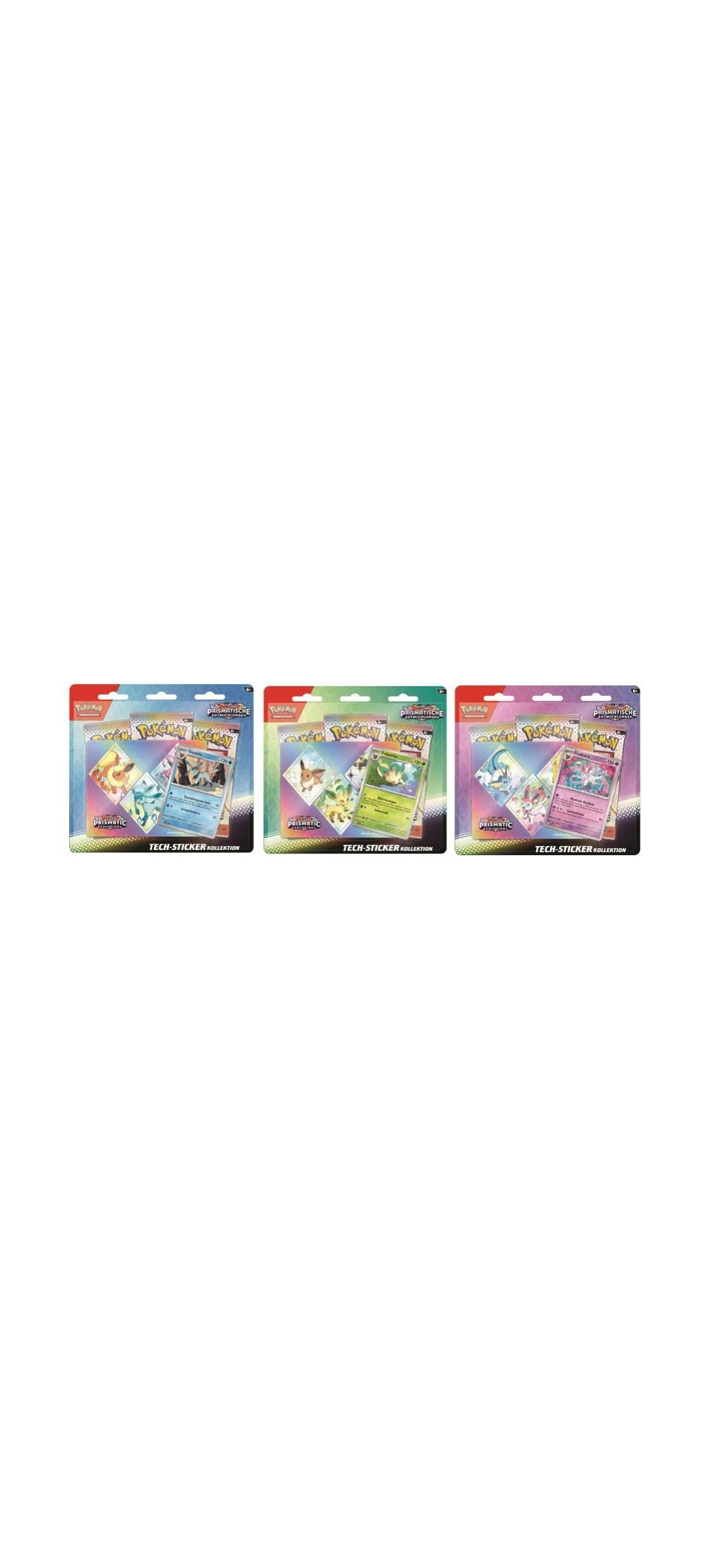 Pokemon TCG - Karmesin & Purpur - Prismatische Entwicklungen - Tech Sticker Kollektion - Three Pack Blister - Deutsch 2025 - 1