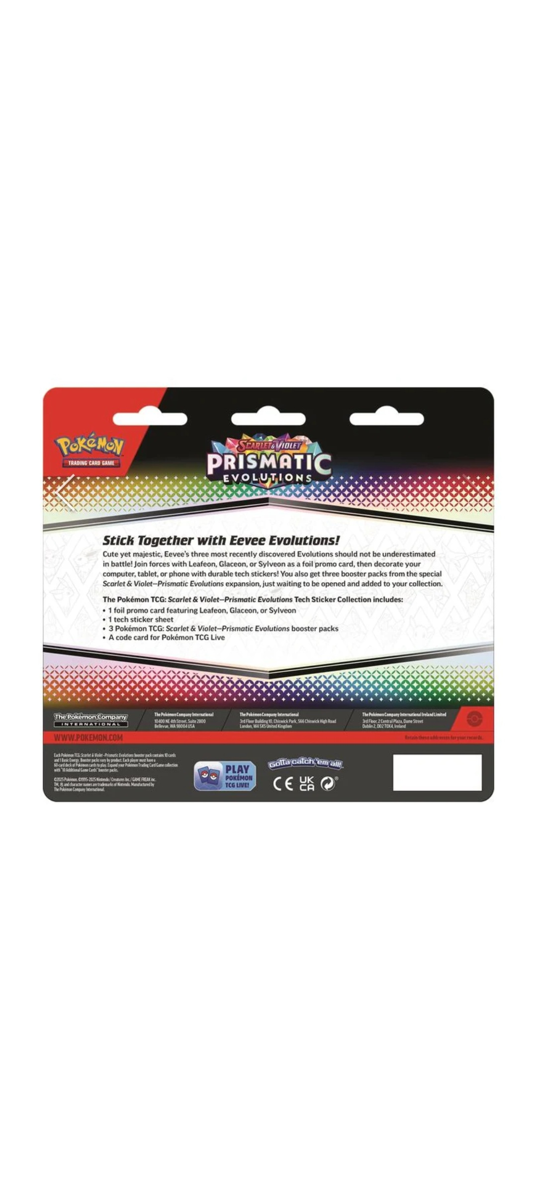 Pokemon TCG - Scarlet & Violet - Prismatic Evolutions - Tech Sticker Collection - 3 Pack Blister (EN) 2025 -  5