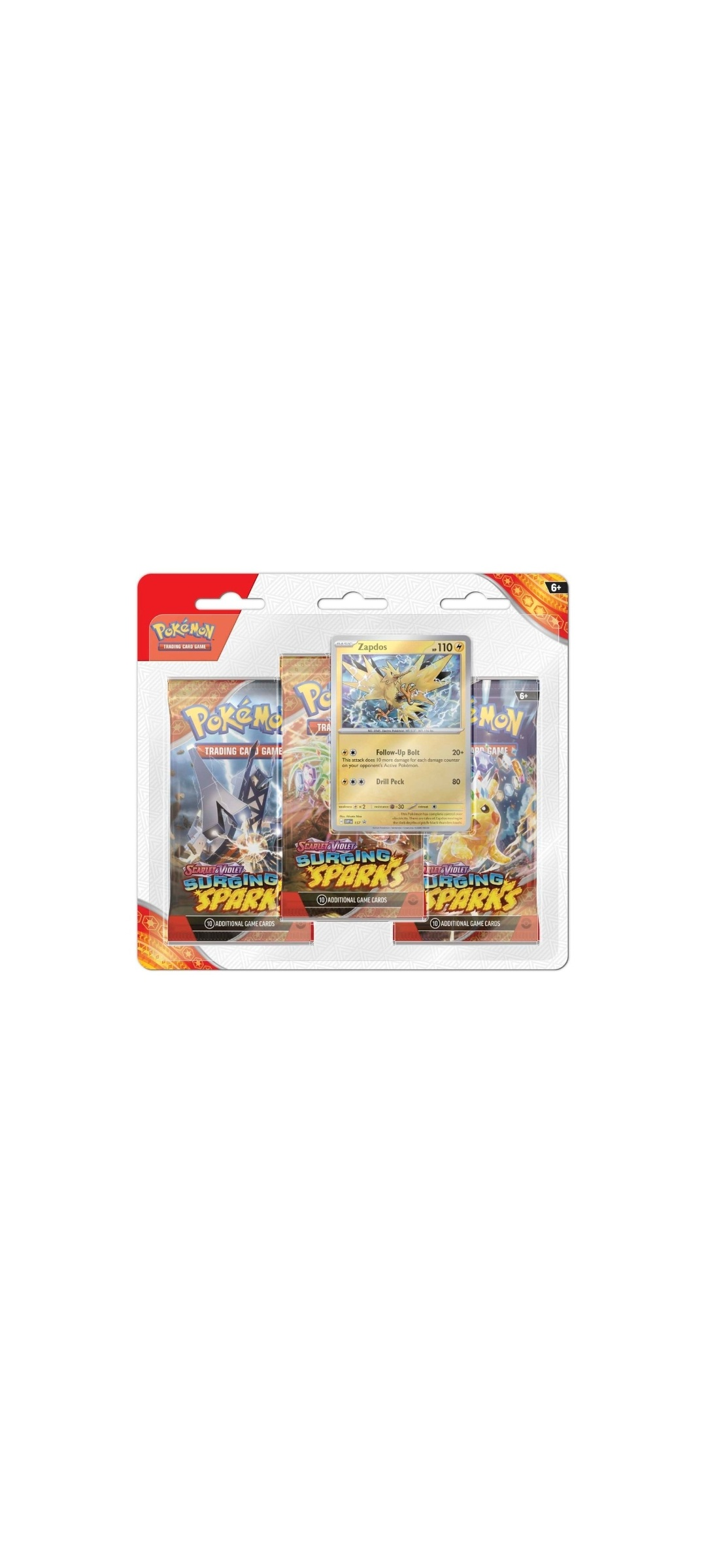Pokemon TCG - Scarlet & Violet - Surging Sparks - 3 Pack Blister - Zapdos 2024