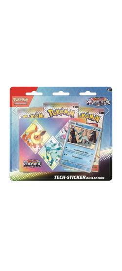Pokemon TCG - Karmesin & Purpur - Prismatische Entwicklungen - Tech Sticker Kollektion - Three Pack Blister - Deutsch 2025 - 3