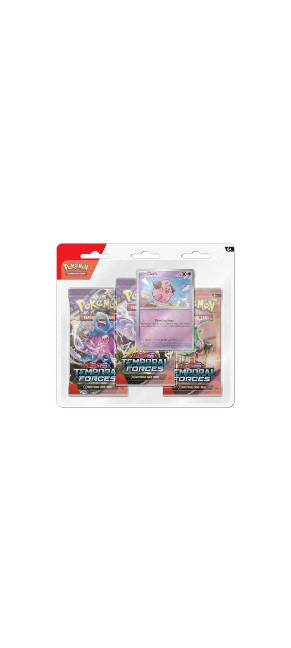 Pokemon TCG - Scarlet & Violet - Temporal Forces - Three Pack Blister - Cleffa - Englisch 2024