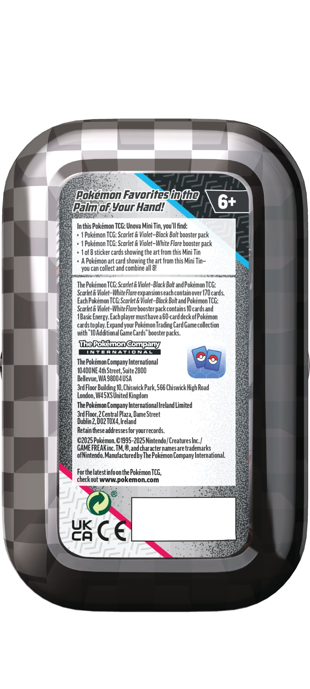 Pokemon TCG - Scarlet & Violet SV10.5 - Black Bolt & White Flare - Unova Mini Tin 2025 - 5