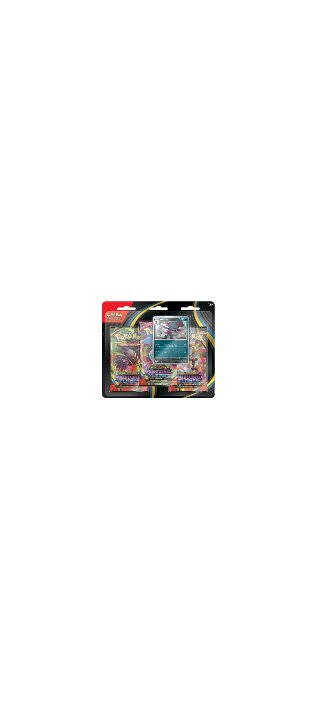 Pokemon TCG - Mega Evolution - Phantasmal Flames - Three Pack Blister - Weavile - Englisch 2025