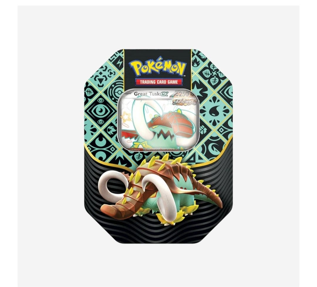 Pokémon TCG - Paldean Fates Tin - Great Tusk ex 2024