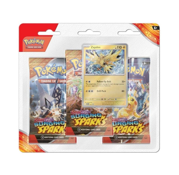 Pokémon TCG - Scarlet & Violet - Surging Sparks - Three Pack Blister - Zapdos 2024