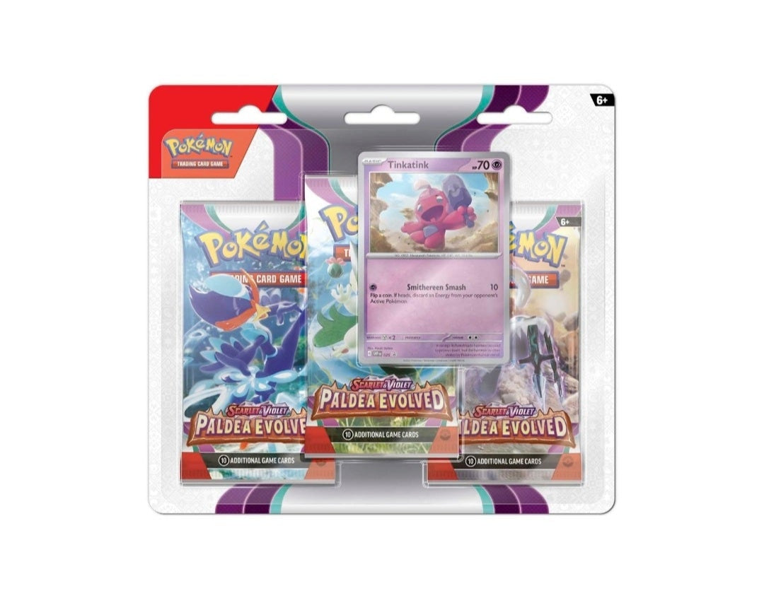 Pokémon TCG - Scarlet & Violet - Paldea Evolved - 3 Pack Blister - Tinkatink 2023