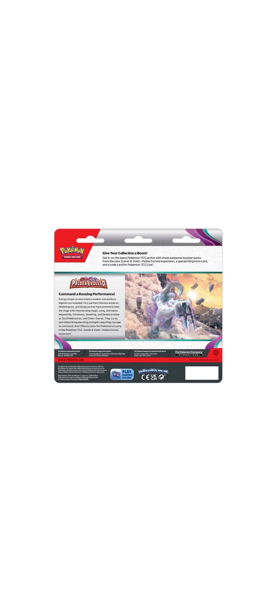Pokémon TCG - Scarlet & Violet - Paldea Evolved - 3 Pack Blister - Varoom 2023 - 3
