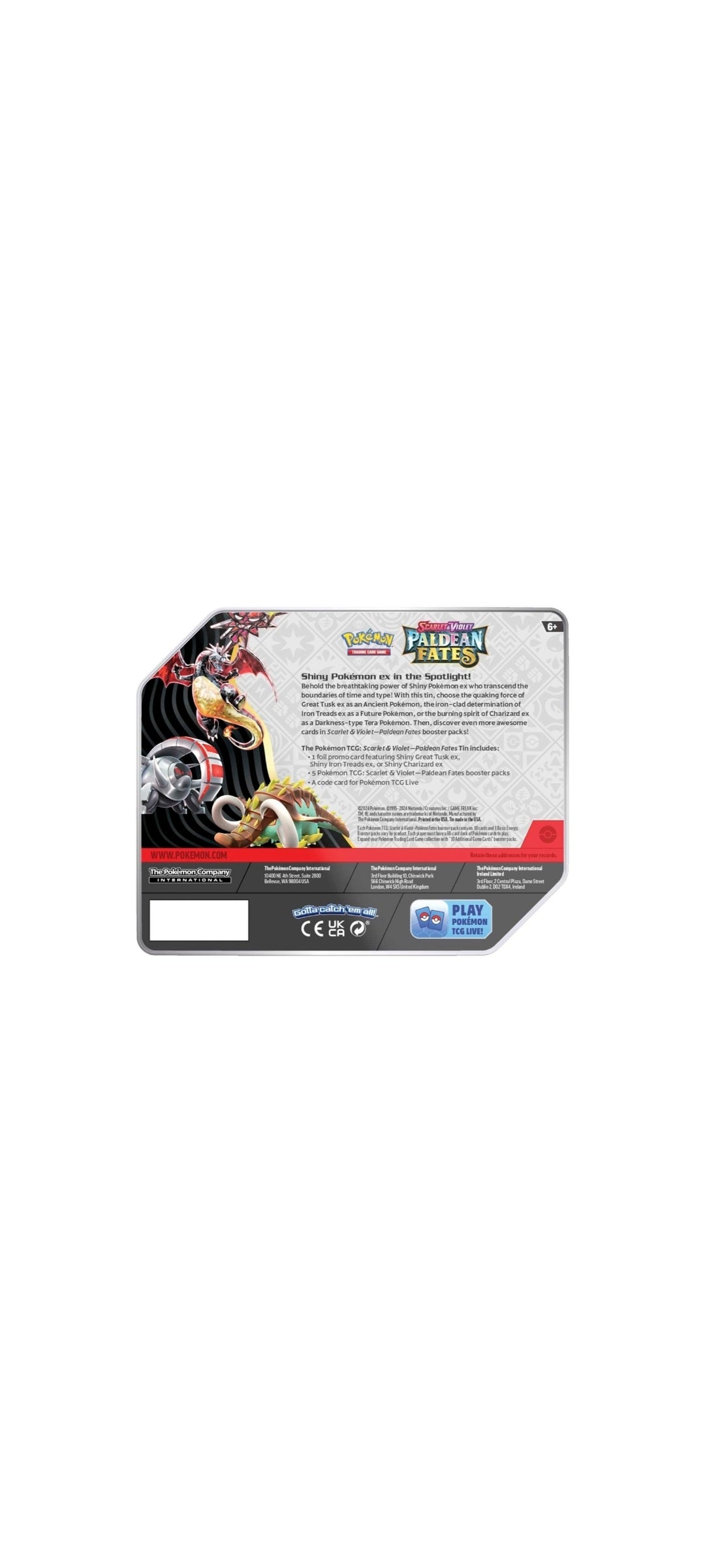 Pokémon TCG - Scarlet & Violet - Paldean Fates 5 Booster Tin - Charizard ex 2024 - 4