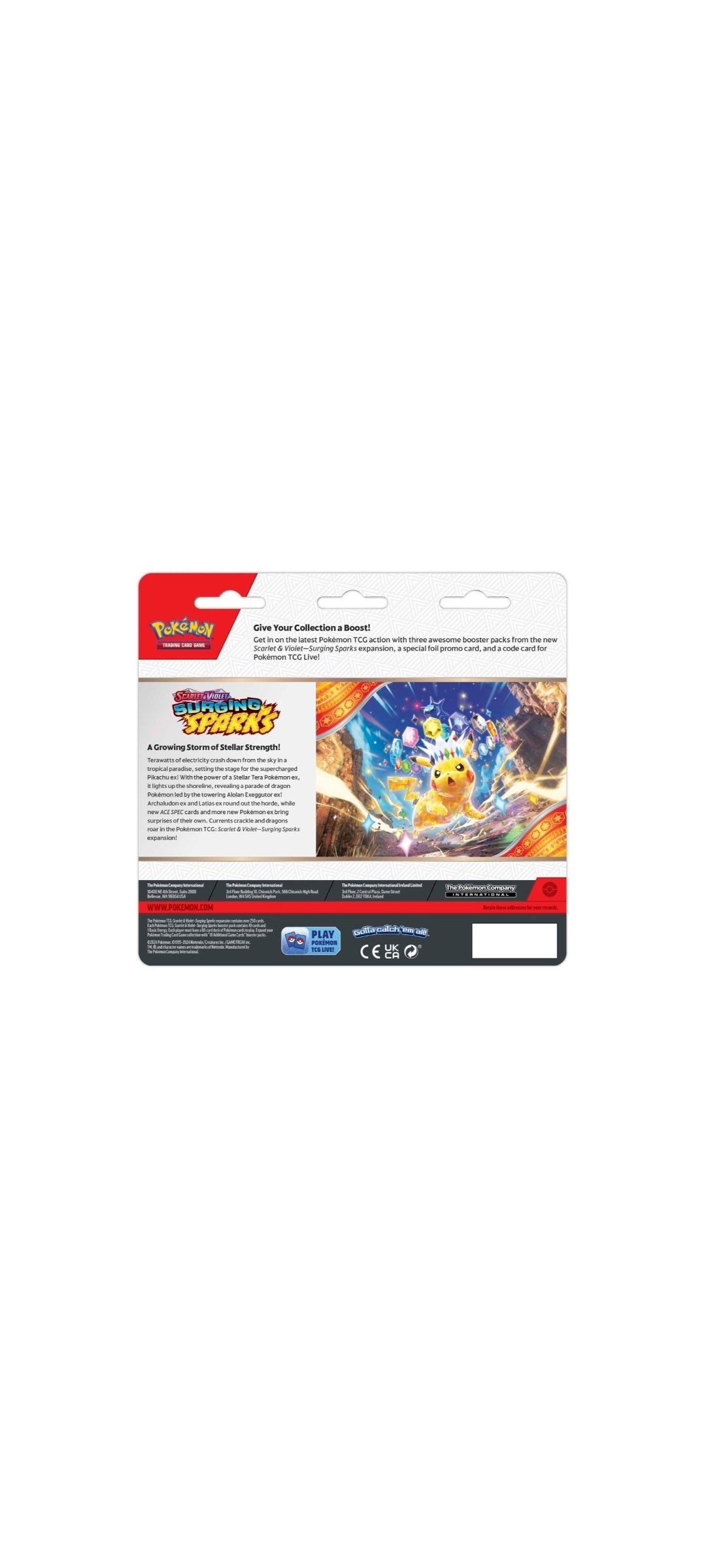Pokémon TCG - Scarlet & Violet - Surging Sparks - Three Pack Blister - Quagsire 2024 - 3