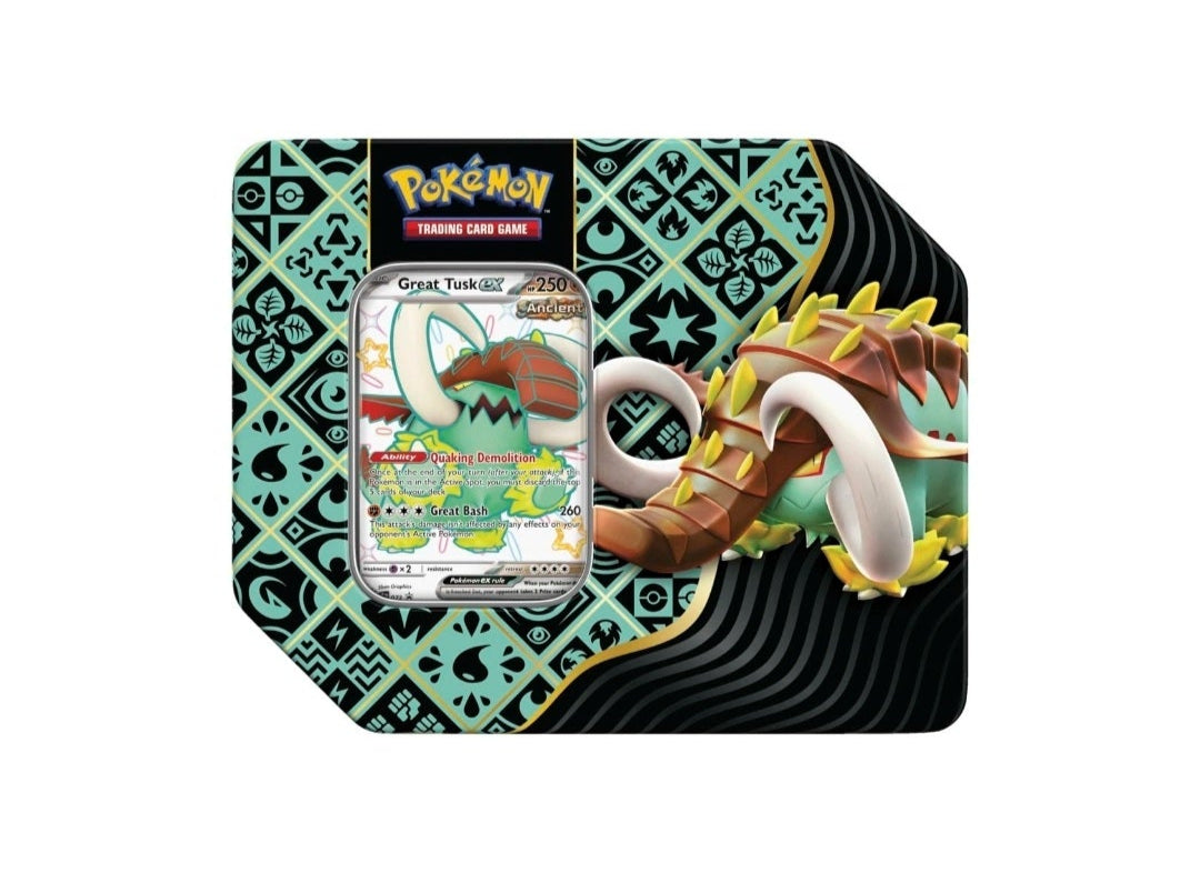 Pokémon TCG - Scarlet & Violet - Paldean Fates 5 Booster Tin - Great Tusk ex 2024 - 1