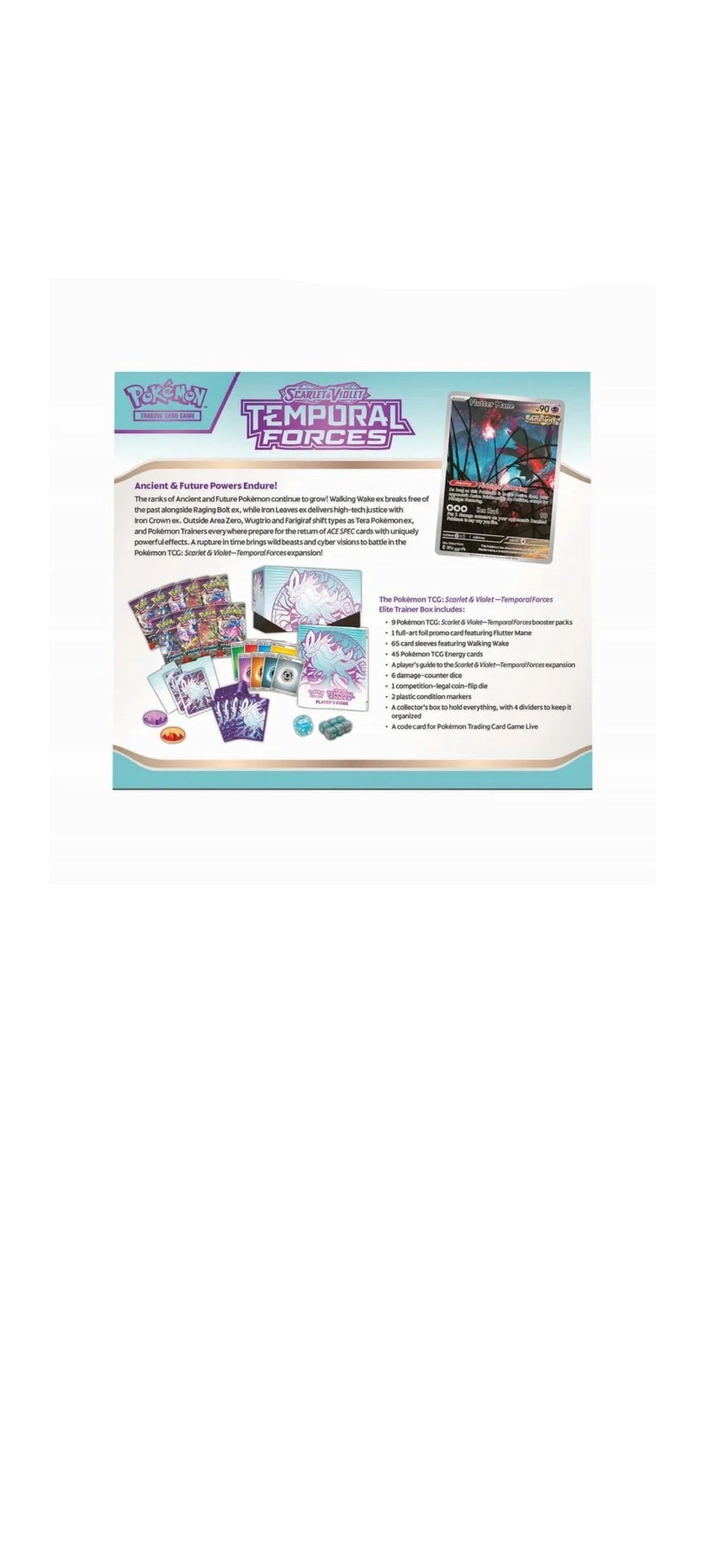 Pokémon TCG - Scarlet & Violet - Temporal Forces - Elite Trainer Box Flutter Mane 2024 - 3