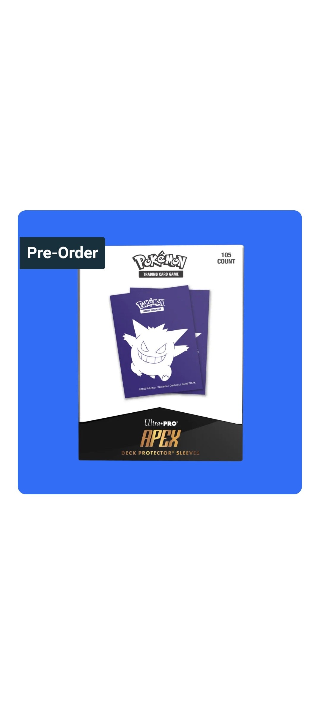 Ultra Pro - Gengar Elite 105ct Apex Deck Protector Sleeves - 2