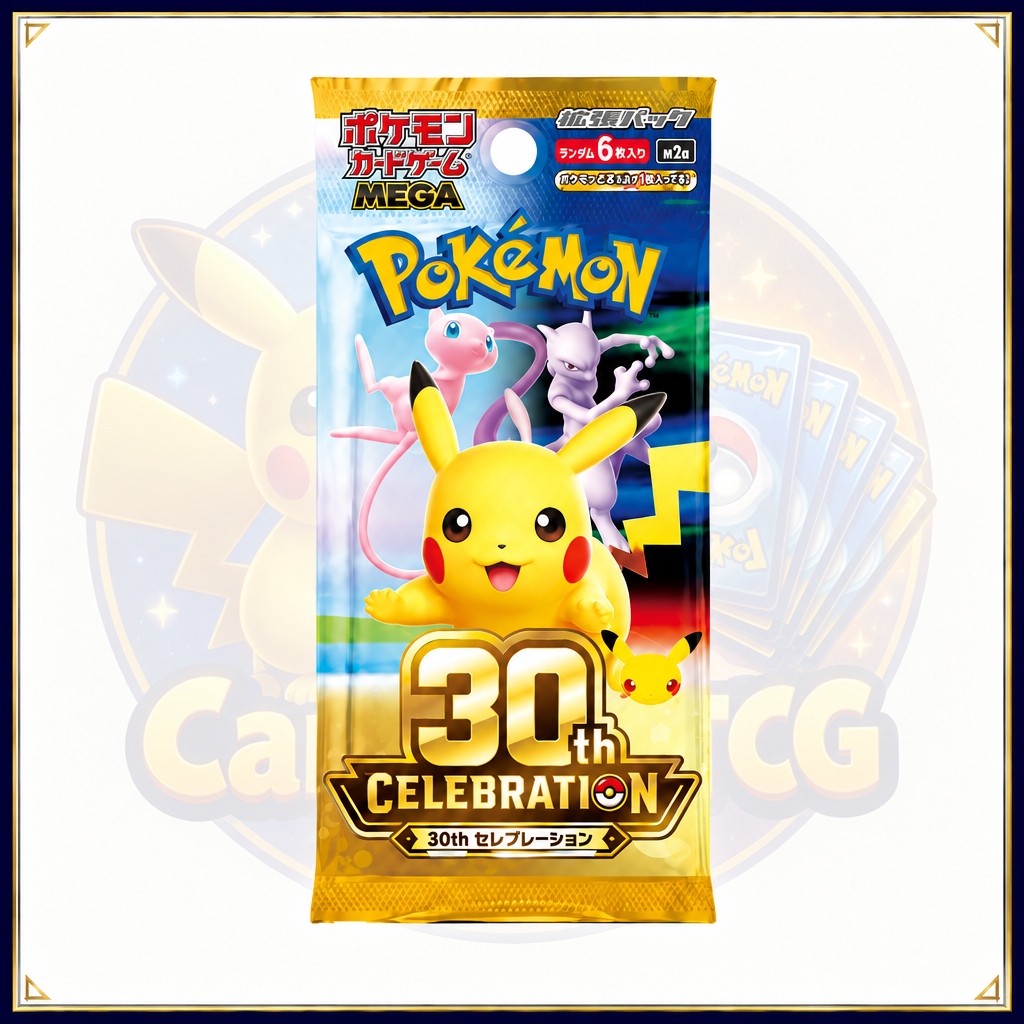 Booster-Pack mit Cardini-TCG-Logo im Hintergrund