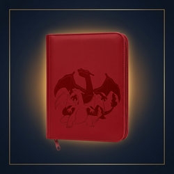 Charizard PRO-Binder – rote Vorderseite im Cardini-Stil