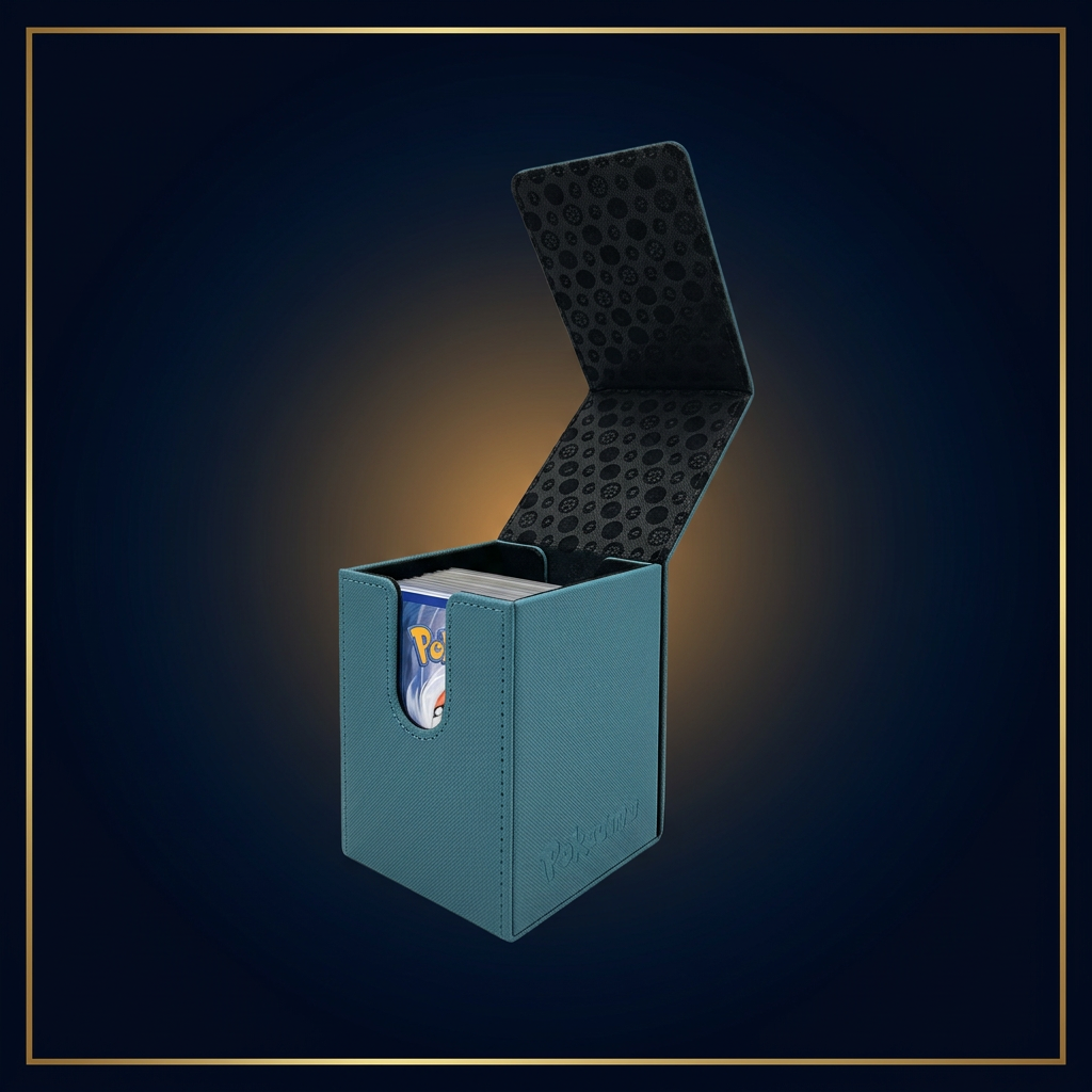 Ultra Pro Elite Series Lucario Alcove Flip Deckbox geöffnet – Cardini Navy-Gold